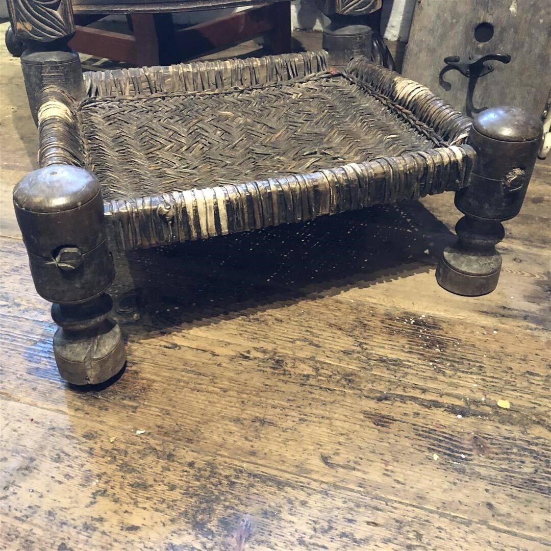 Antique Low Pidha Chair Handmade In Pakistan Swat Valley photo Furniture
