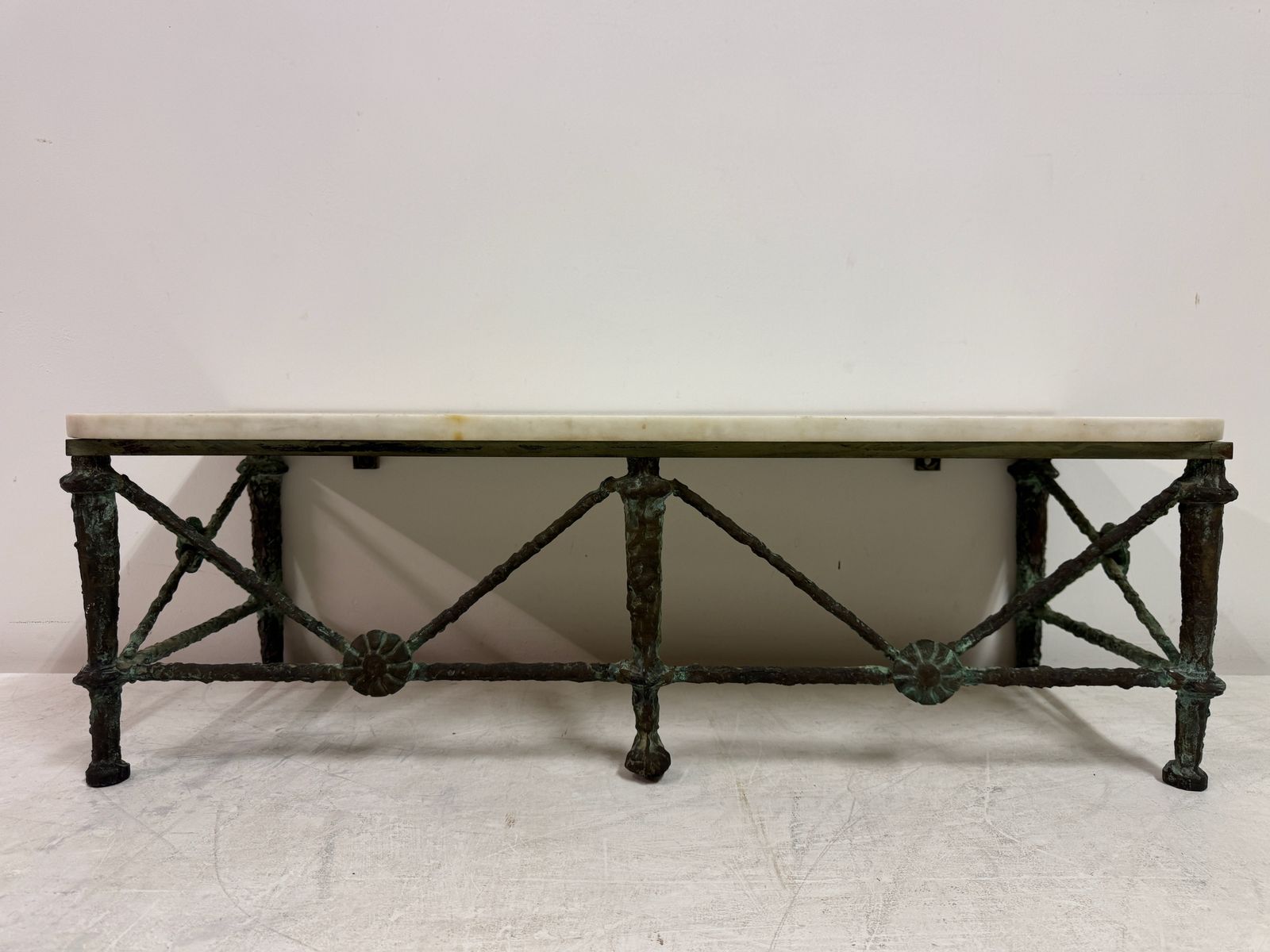 Bronze And Marble Wall Hung Console In The Style Of Giacometti photo furniture