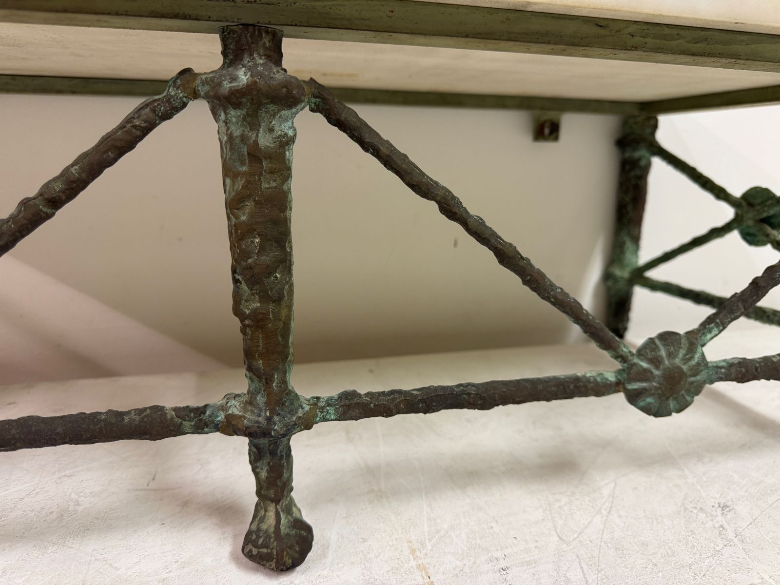 Bronze And Marble Wall Hung Console In The Style Of Giacometti photo 895.0