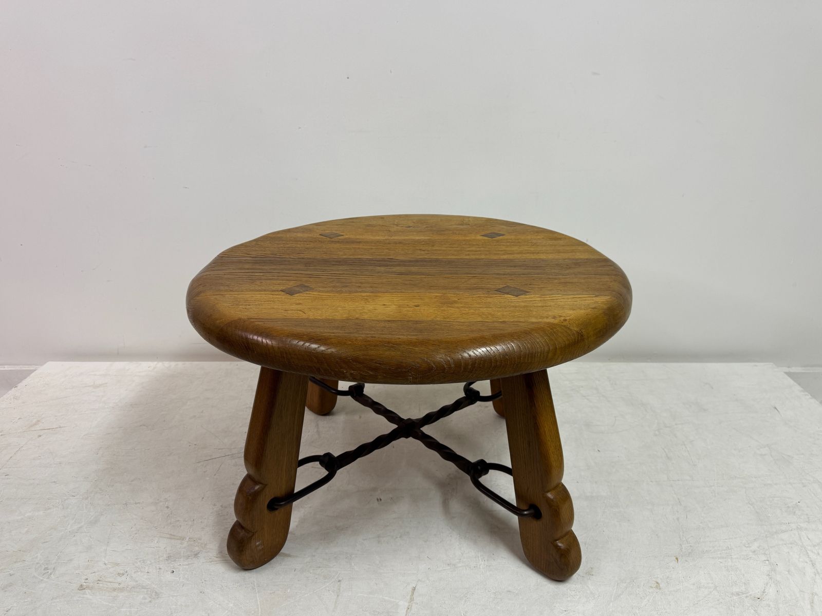 1960s French Oak And Wrought Iron Coffee Table photo furniture