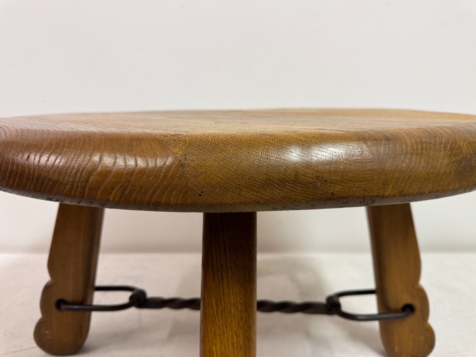 895.0 1960s French Oak And Wrought Iron Coffee Table photo