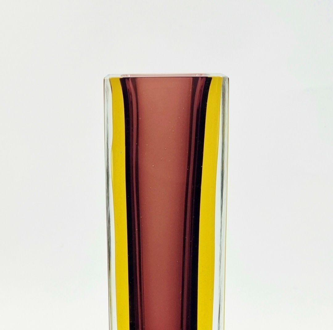 Xxl Mid Century Modern Sommerso Murano Glass Vase By Flavio Poli For Alessandro Mandruzzato, Italy, 1970s photo for sale