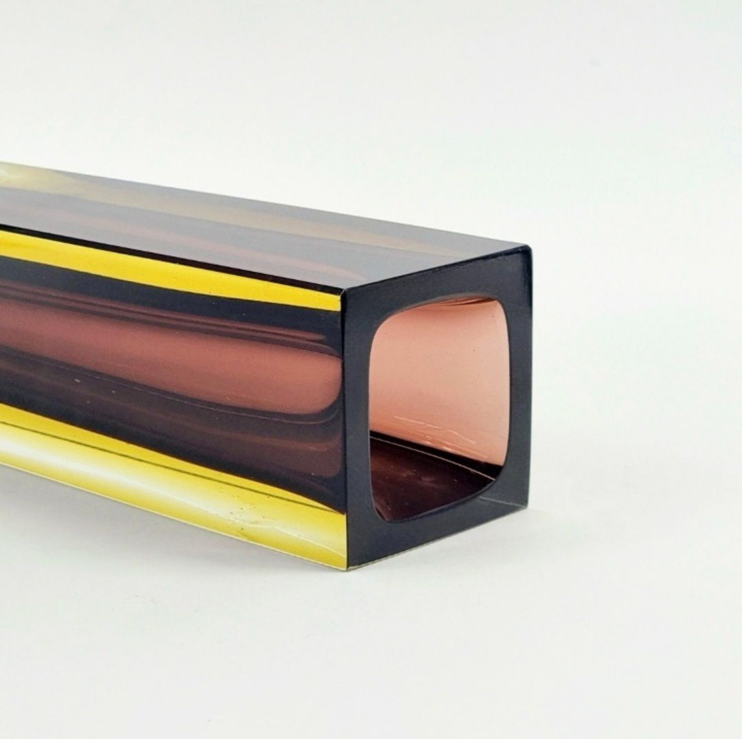 Xxl Mid Century Modern Sommerso Murano Glass Vase By Flavio Poli For Alessandro Mandruzzato, Italy, 1970s photo 370.0