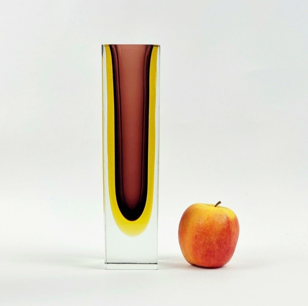 Xxl Mid Century Modern Sommerso Murano Glass Vase By Flavio Poli For Alessandro Mandruzzato, Italy, 1970s photo buy