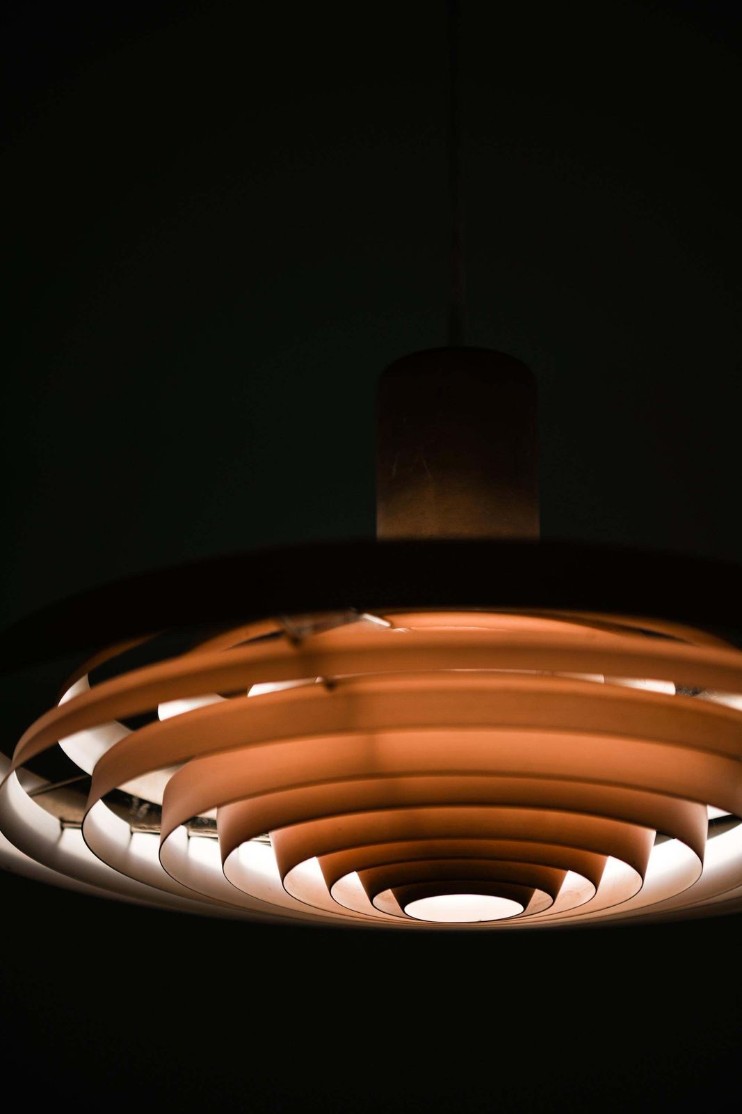 Ceiling Lamp Langelinie In Copper And Lacquer By Poul Henningsen 1950s photo vintage