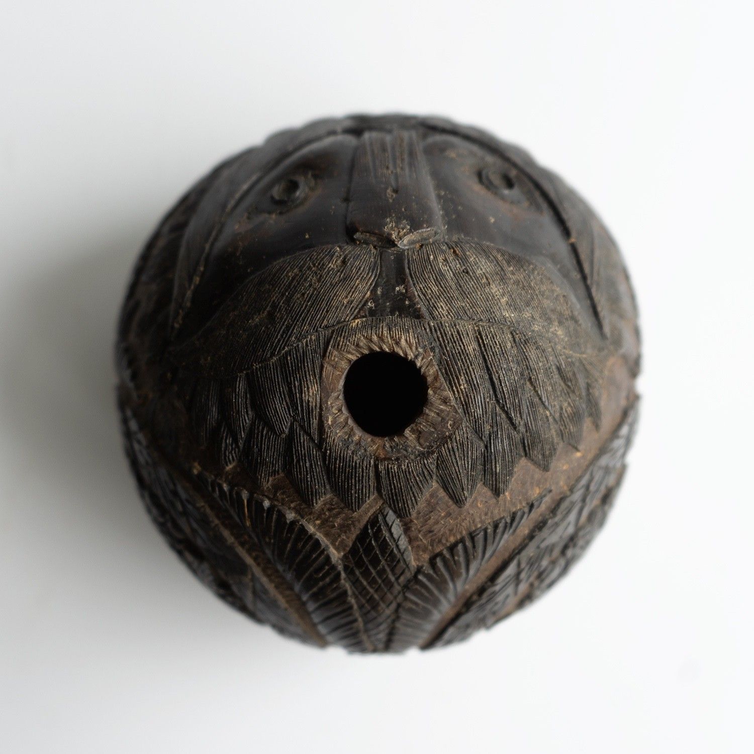 Antique Sailors Bugbear, Naive Folk Art Carved Coconut, Late 18th/Early 19th C. photo vinterior