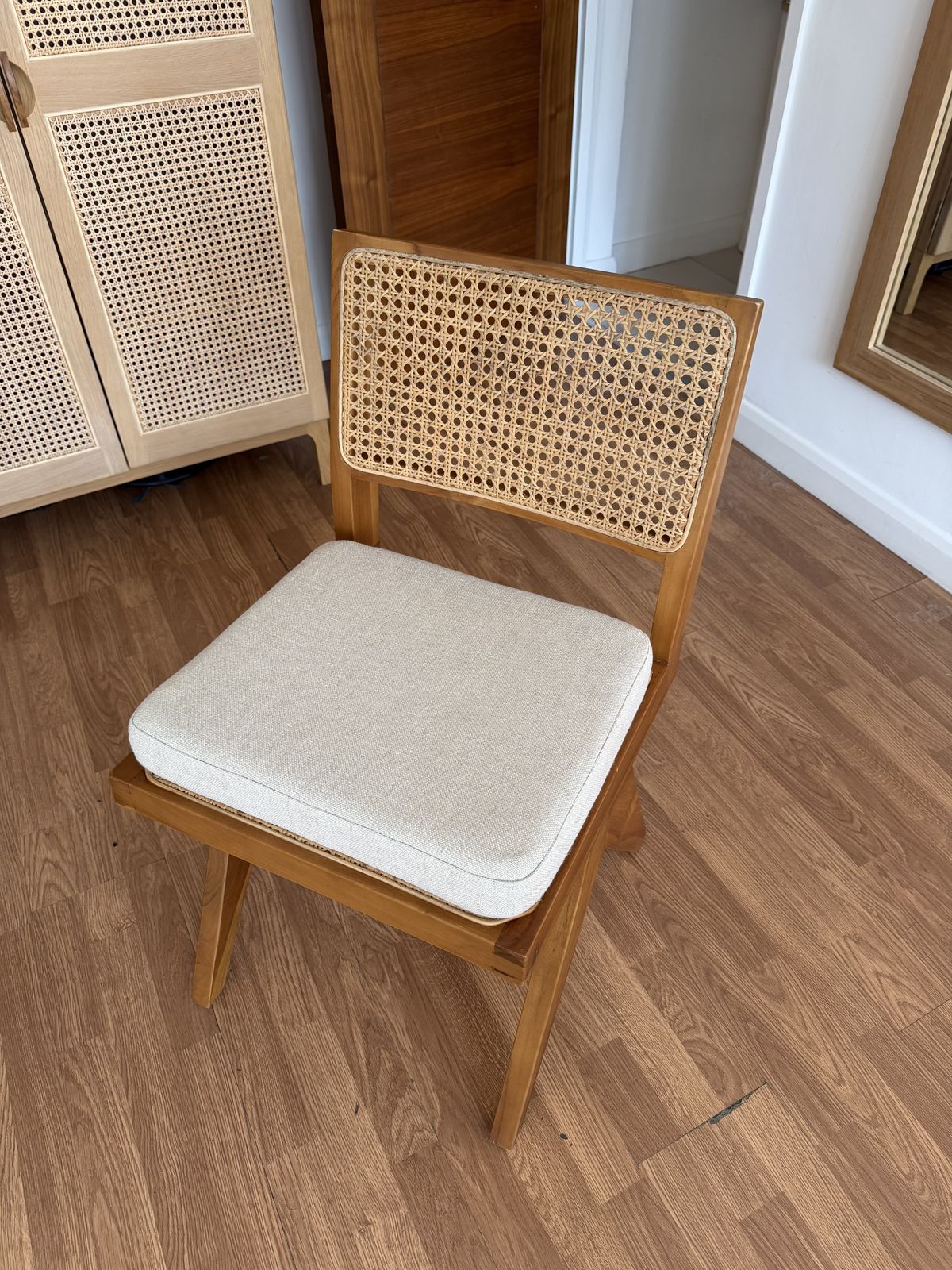 Set Of 4 Wooden Rattan Dining Chair photo furniture