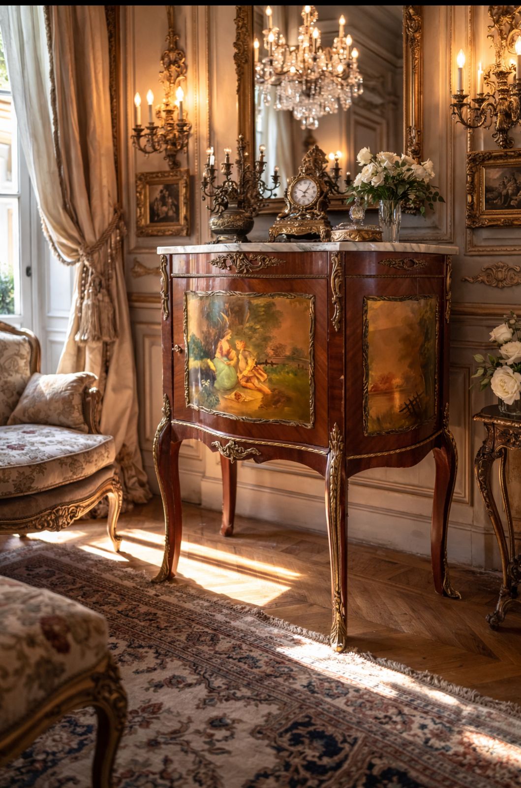 Likely Early 20 Th Century In Louis XV / Rococo Revival Style Painted Side Cabinet photo furniture