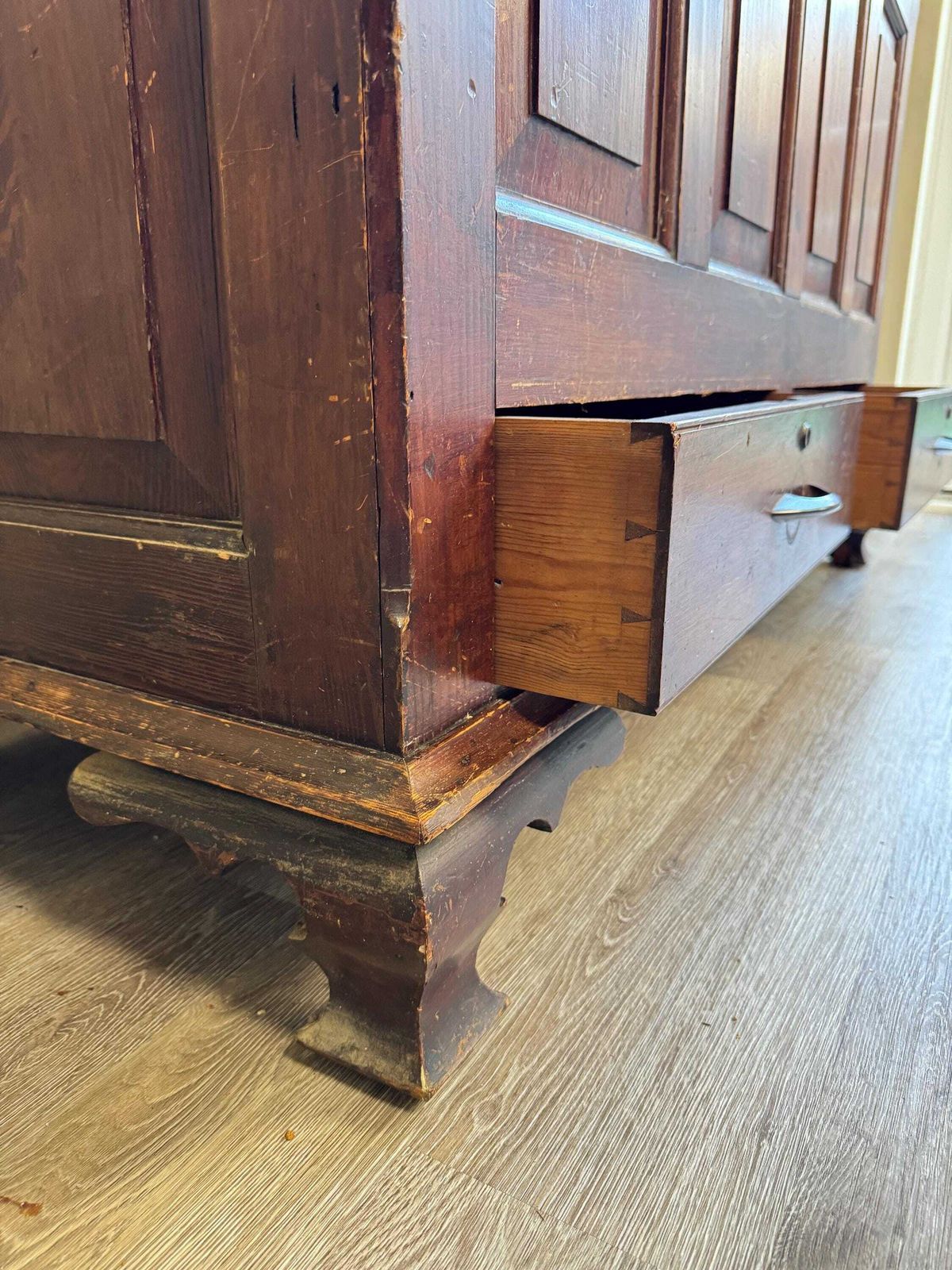 Extra Large 19th Century Antique Oak Dark Wood Blanket Box Chest Coffer With Key Rustic Farmhouse photo buy