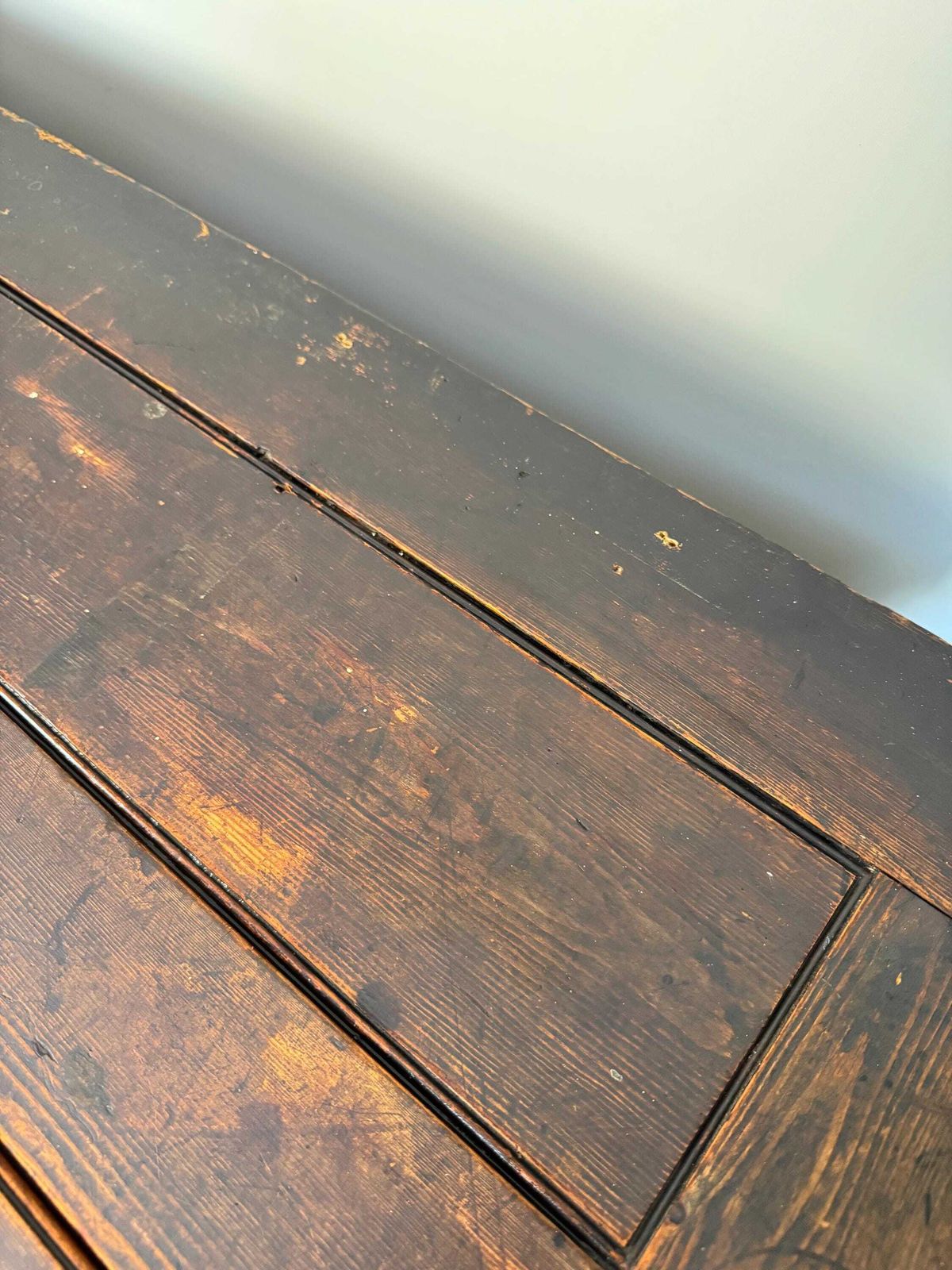photo vinterior Extra Large 19th Century Antique Oak Dark Wood Blanket Box Chest Coffer With Key Rustic Farmhouse