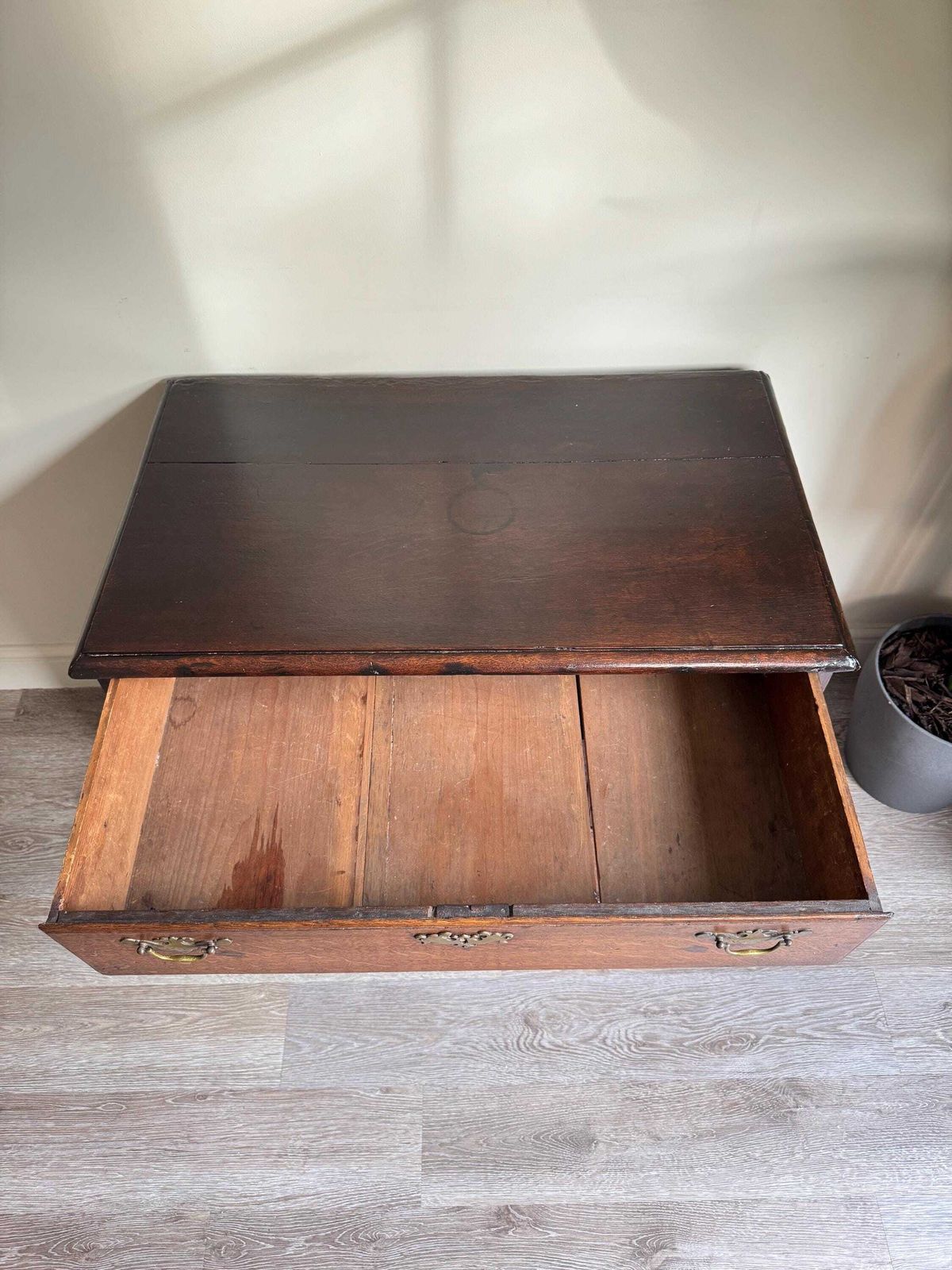 photo for sale Antique Oak 18th Century Kneehole Desk Solid Wood With Cupboard   Traditional Office