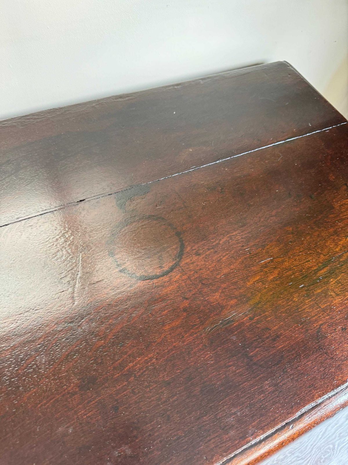 photo vintage Antique Oak 18th Century Kneehole Desk Solid Wood With Cupboard   Traditional Office