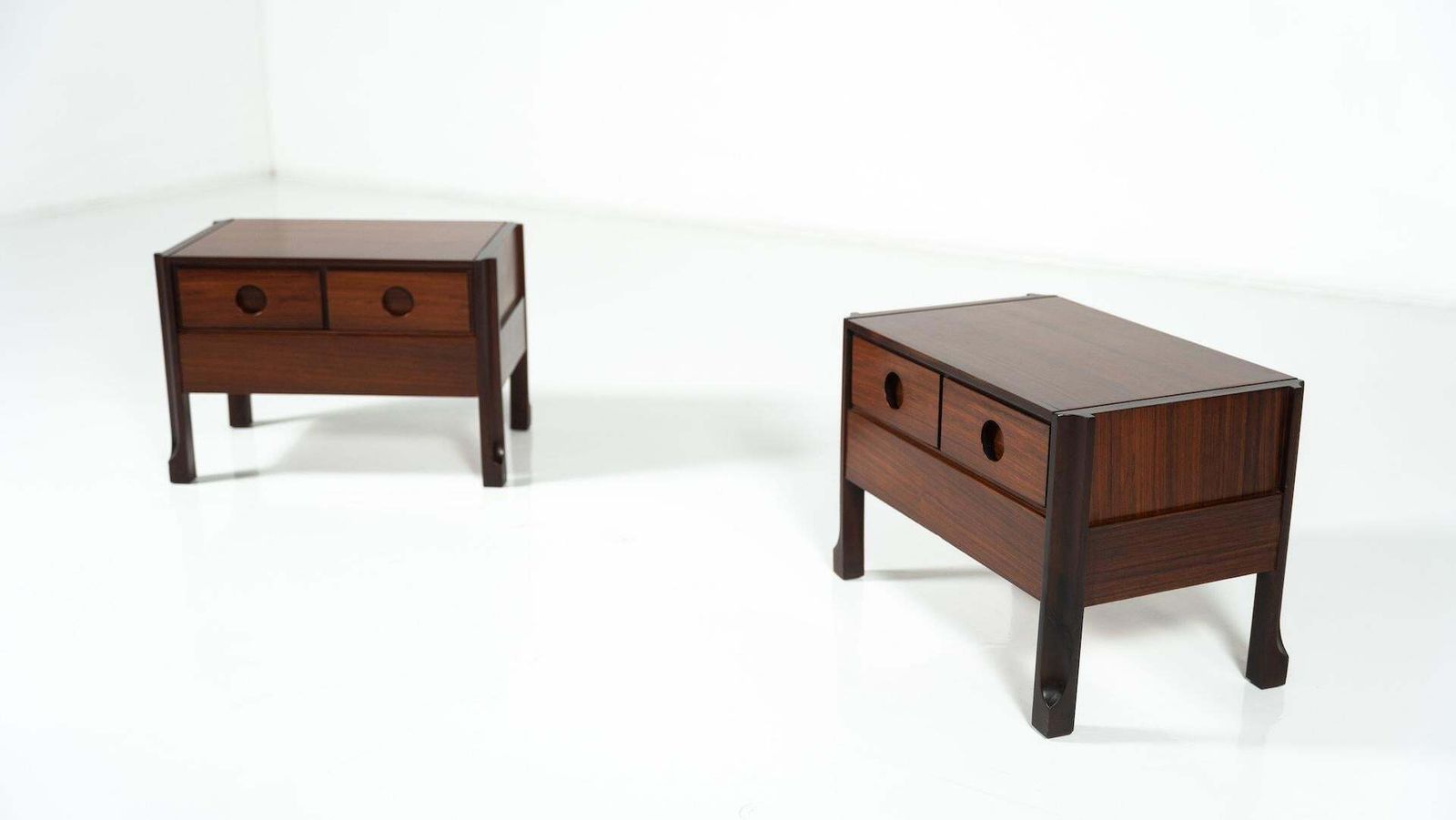 Pair Of Wooden Nightstands Italy 1960s photo Furniture