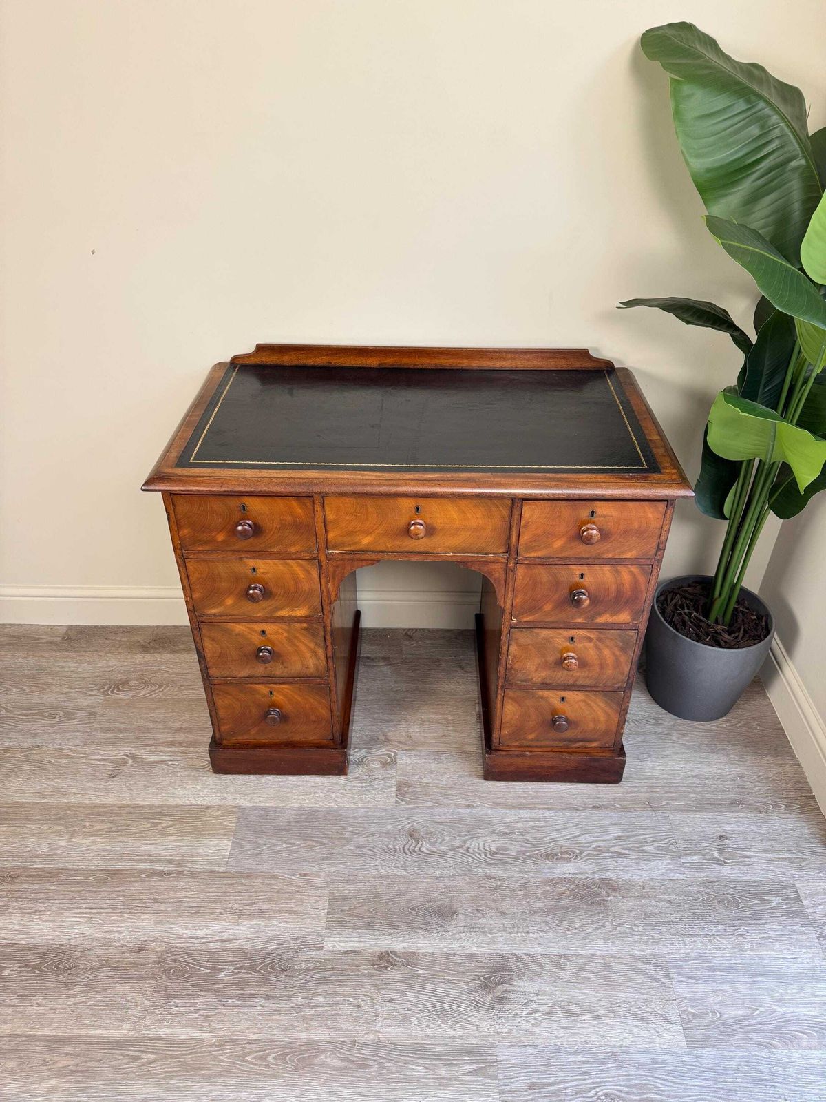Antique Mahogany Kneehole Desk With Leather Top   Traditional Office photo furniture