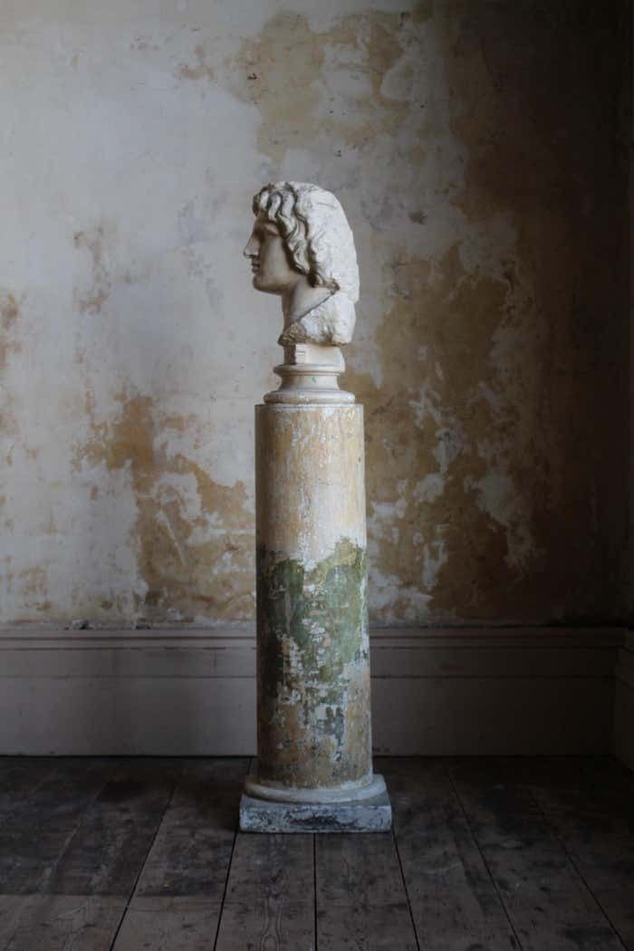 photo for sale 19th C Plaster Bust Of Alexander The Great And Plinth Domenico Brucciani