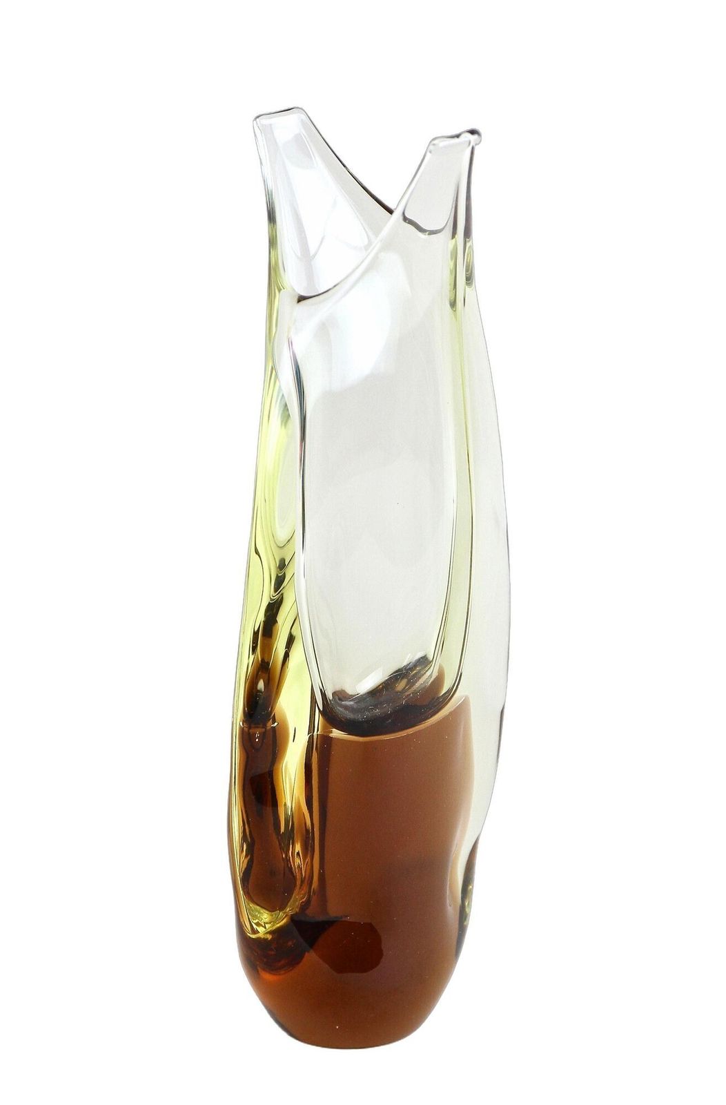 20th Century Murano Glass Vase   Amber/ Brown, Italy Ca. 1960