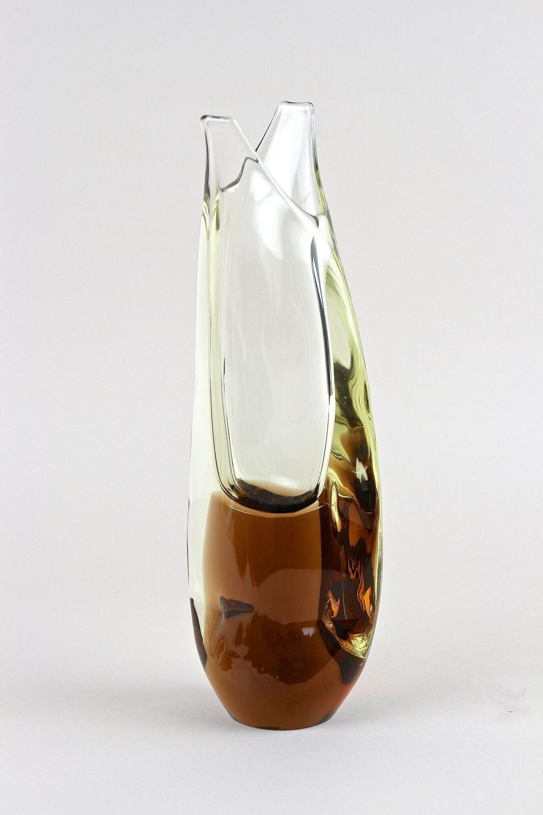 20th Century Murano Glass Vase   Amber/ Brown, Italy Ca. 1960 photo for sale