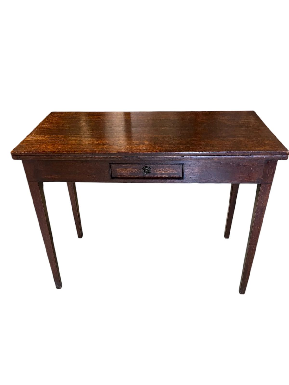 Antique Georgian Oak Country Side Table With Single Drawer