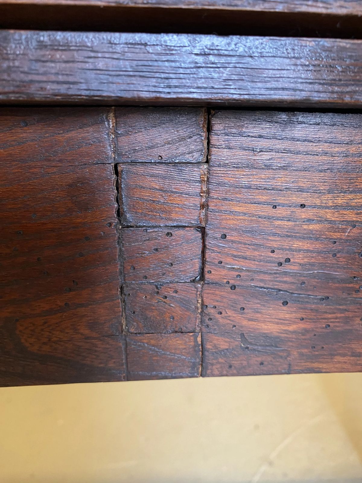 photo vinterior Antique Georgian Oak Country Side Table With Single Drawer