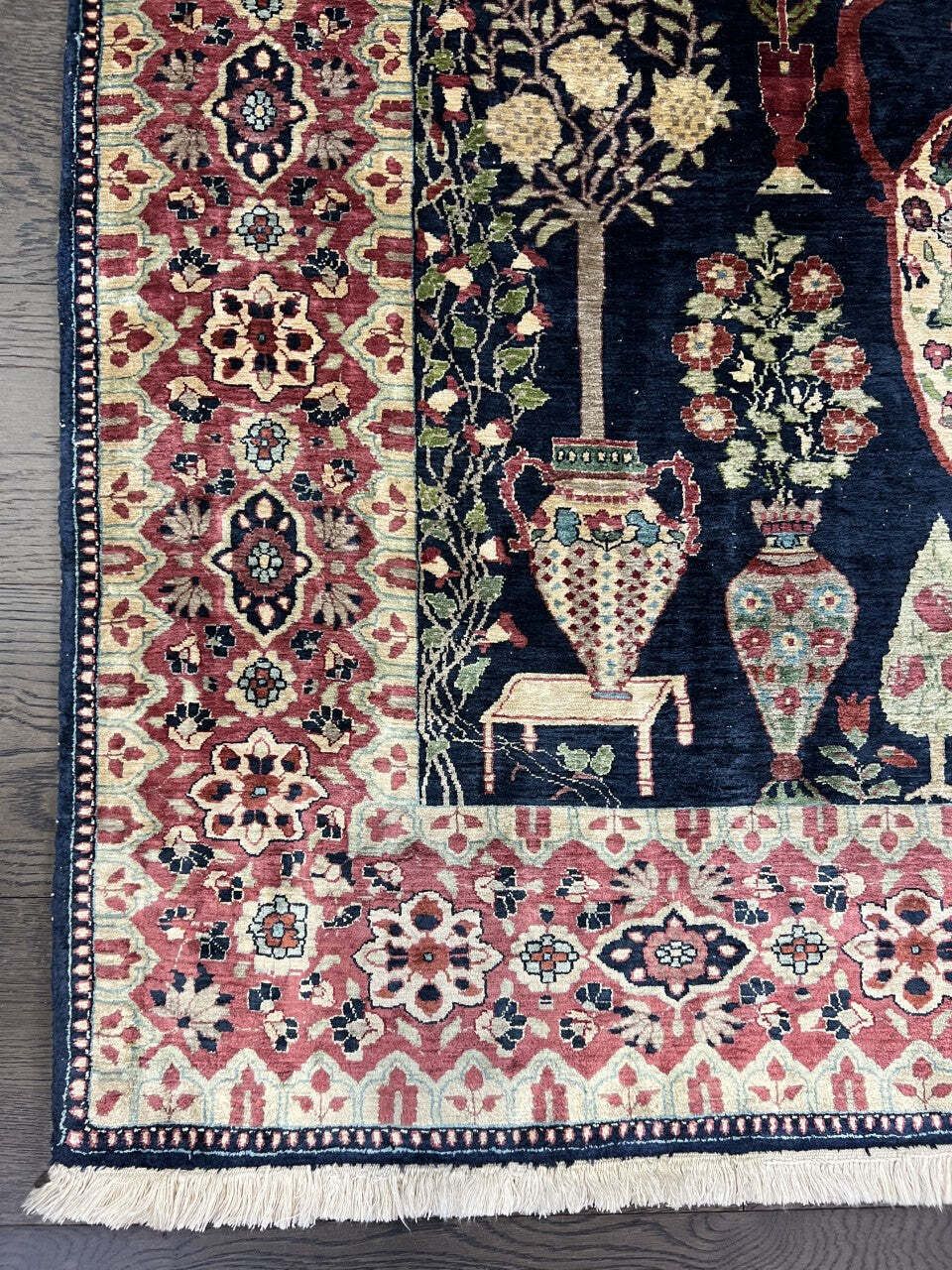 Vintage Indian Silk Rug, 178 × 125 Cm, Circa 1940