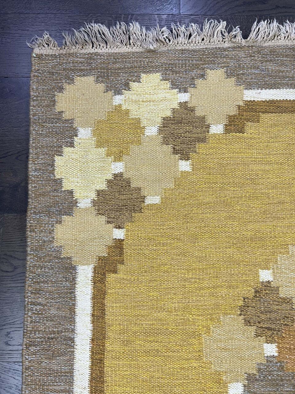 Vintage Swedish Kilim Rug, 195 × 136 Cm (Circa 1950s–1960s) photo for sale