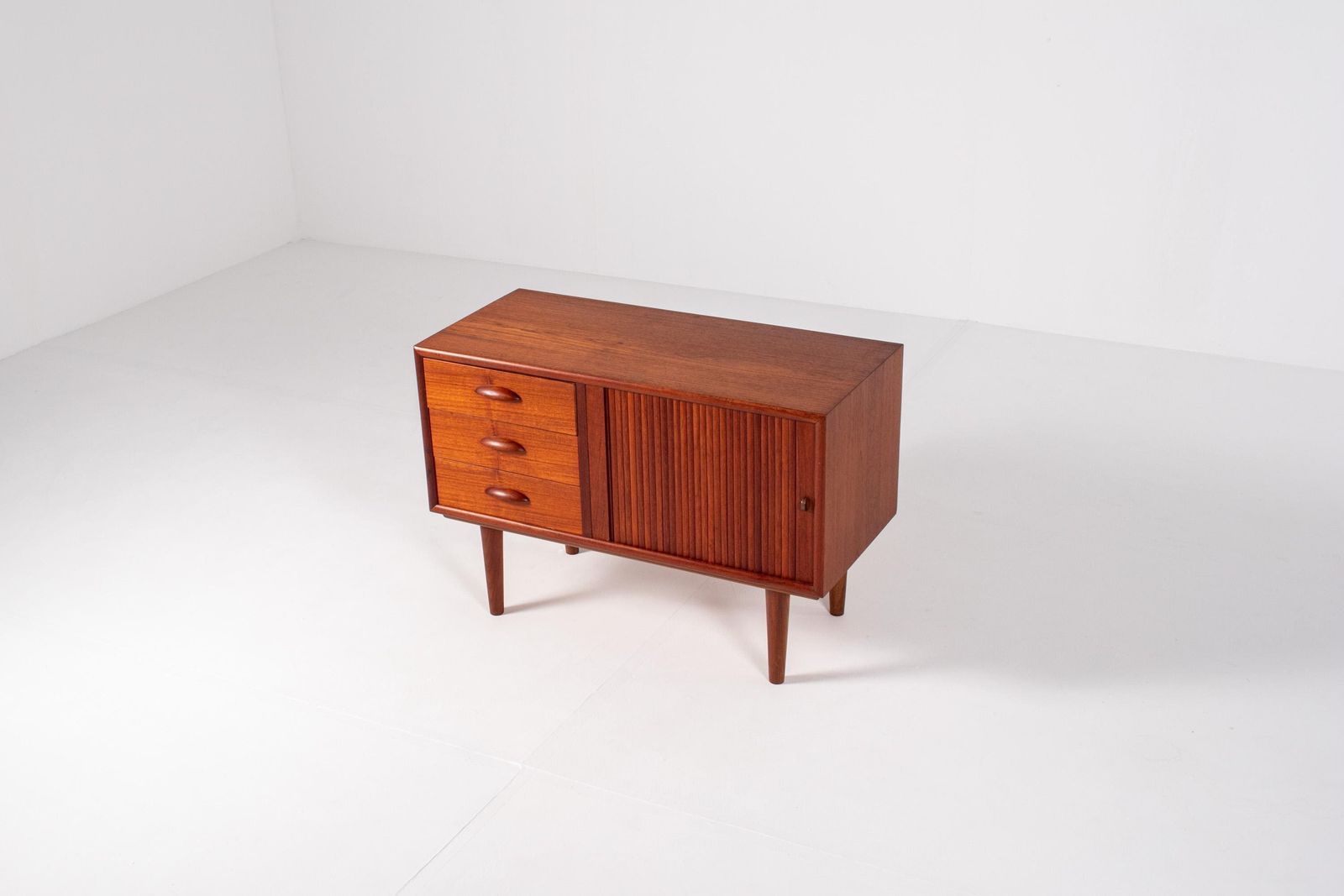 Danish Teak Sideboard With Tambour Door – Mid Century Modern, 1960s photo for sale