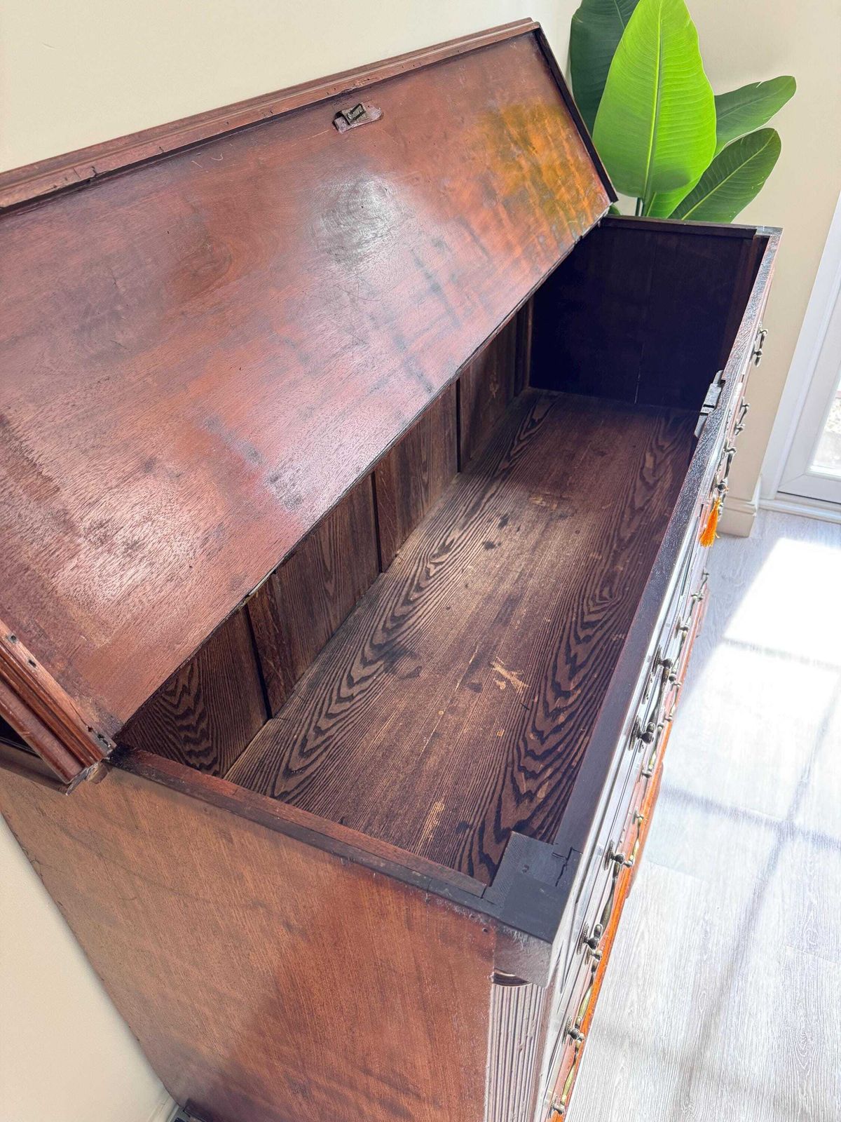 Antique George III Large Chest Of Drawers With Storage Chest Blanket Box On Top photo furniture