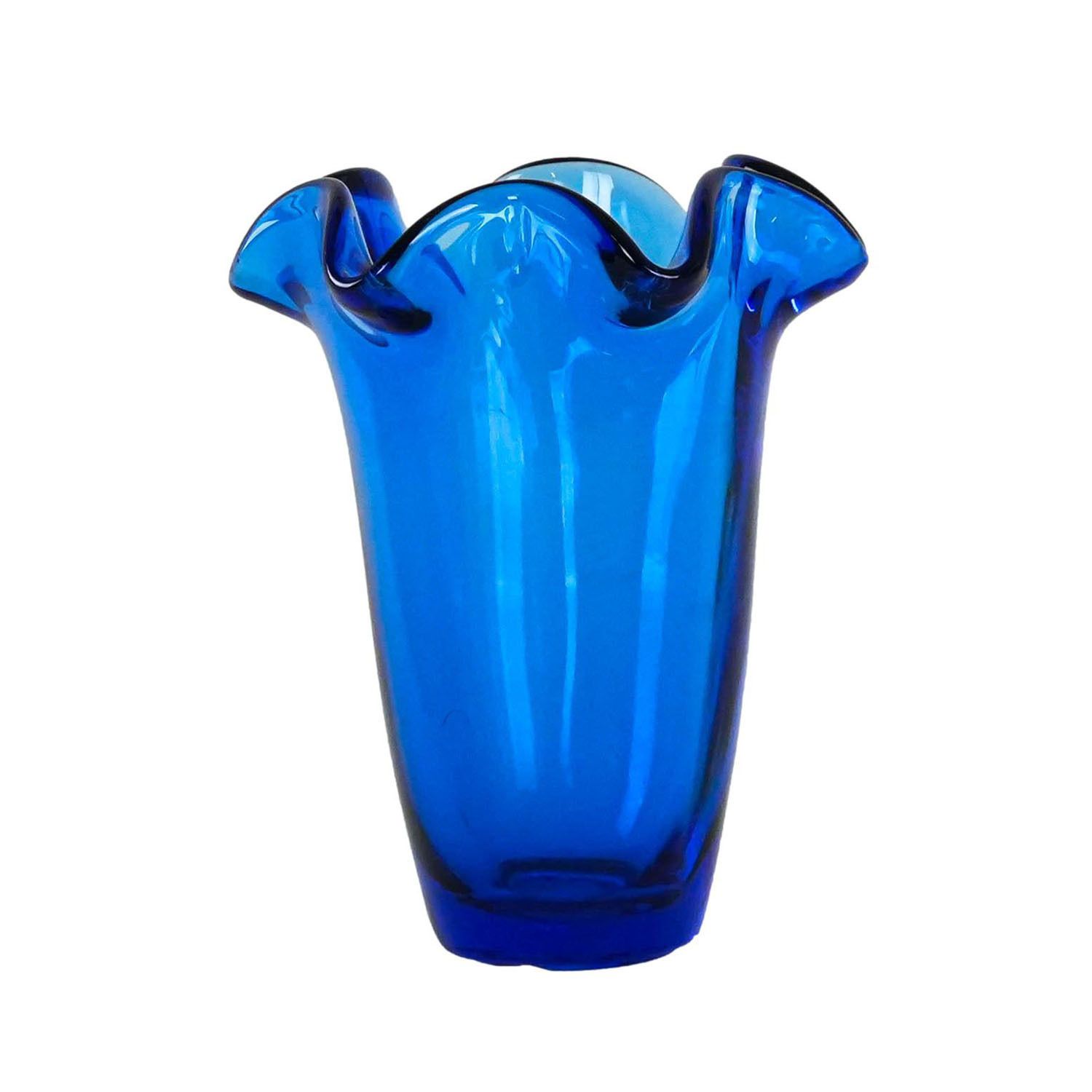 Cobalt Glass Vase, Danish Design, 1970s, Made In Denmark