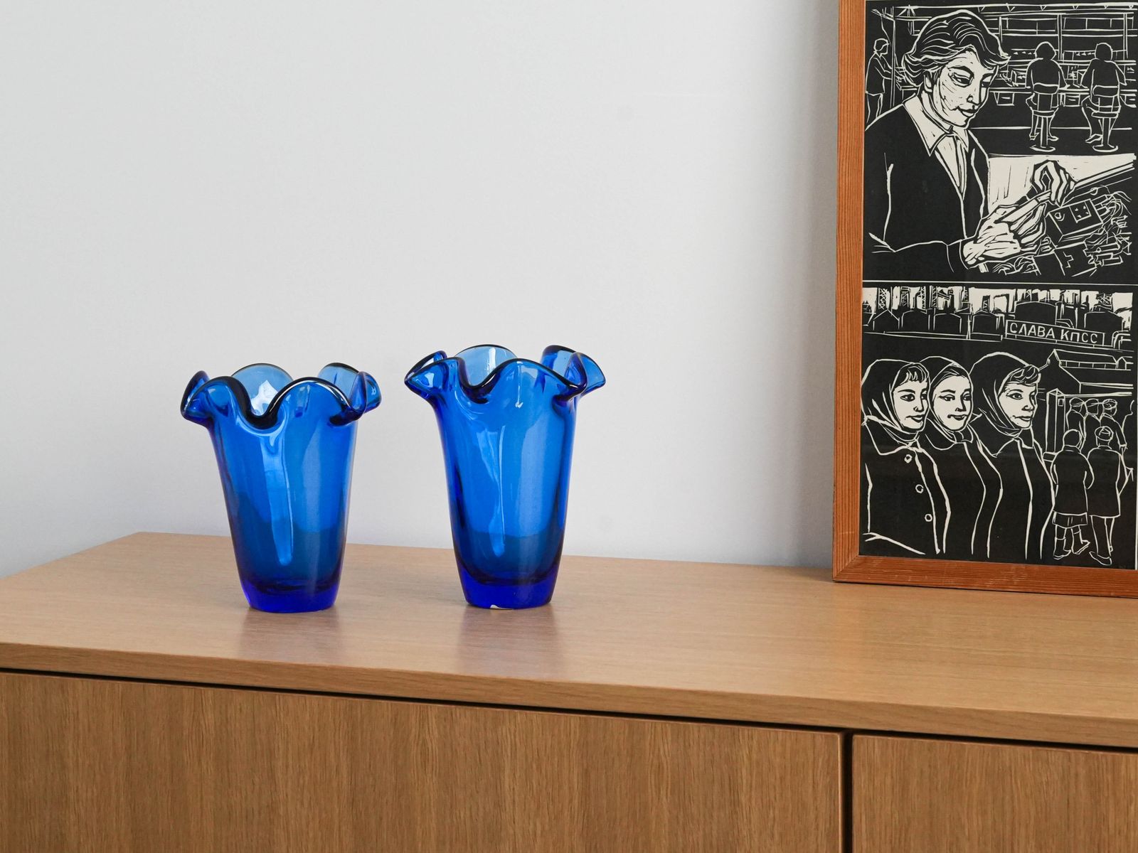 Cobalt Glass Vase, Danish Design, 1970s, Made In Denmark photo furniture