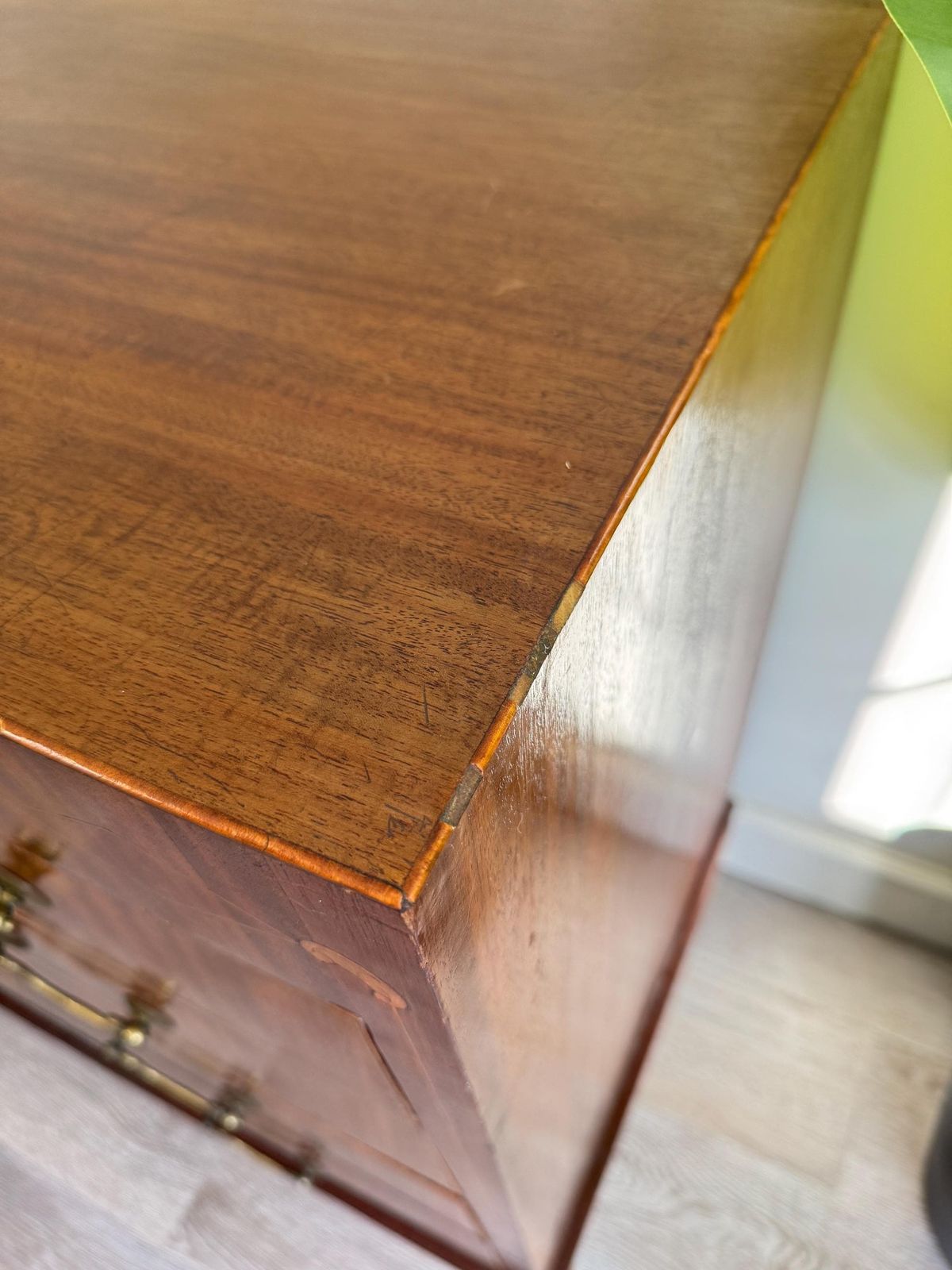 Georgian Antique Mahongany And Strung Marquetry Chest Of Drawers photo buy
