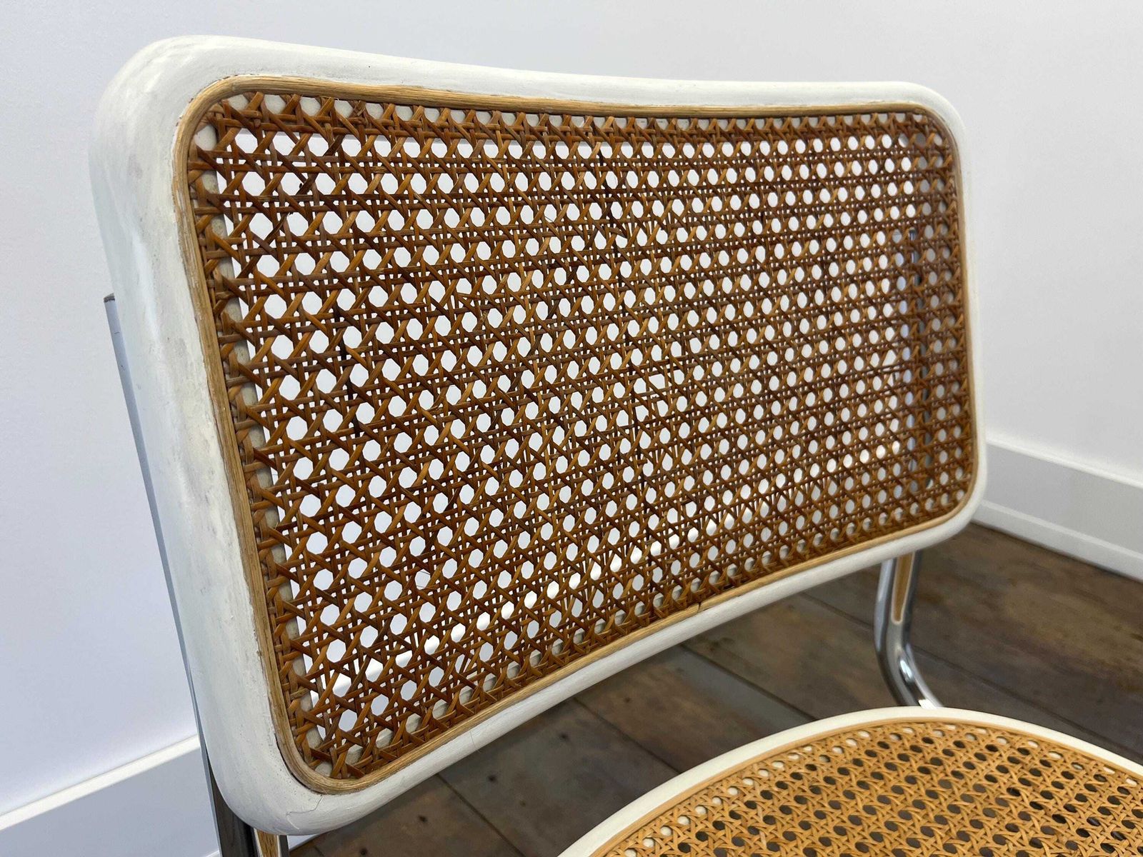1 Of 2 Cesca Chairs / Chair By Marcel Breuer / Mid Century Modern Chair / Yugoslavia 70s / Tubular Frame With Cane And Wood / Bauhaus Chair photo vinterior