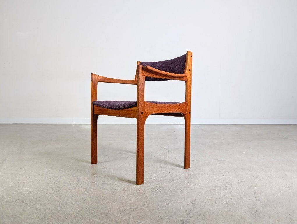 Original Midcentury Vintage Teak Purple Armchair Danish photo 362.0
