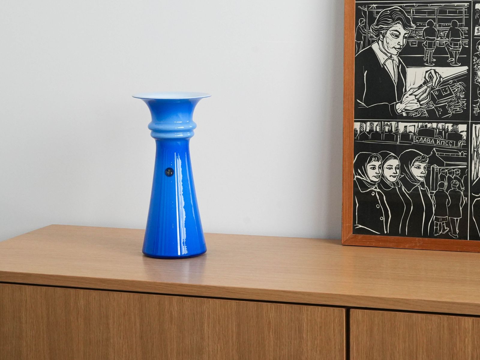 Glazen Vaas, Deens Design, Jaren 1980, Ontwerper: Michael Bang, Fabrikant: Royal Copenhagen photo furniture