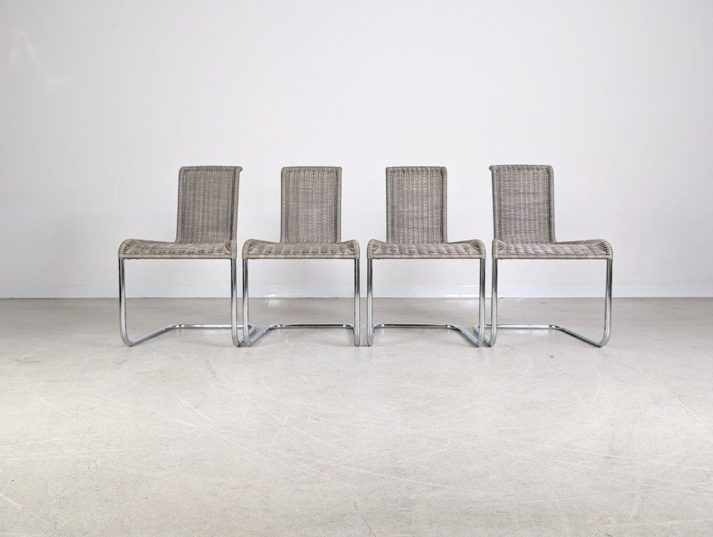 Original 4 Piece Set Of Tecta Cantilever Chairs B20 Jean Prouve, Grey photo for sale