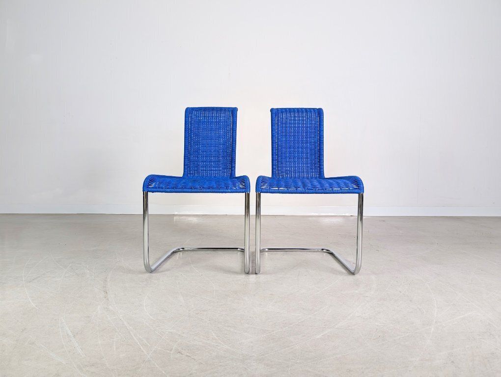 Original 2 Piece Set Tecta Cantilever Chairs B20 Jean Prouve Cantilever Chair Blue photo for sale