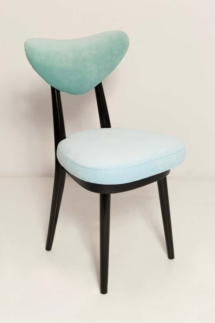 Mid Century Green And Blue Mixed Velvet Heart Chair Europe 1960s photo for sale
