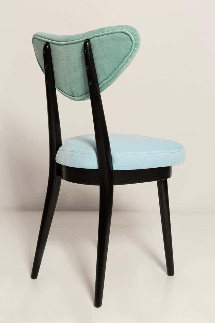 Mid Century Green And Blue Mixed Velvet Heart Chair Europe 1960s photo 712.0