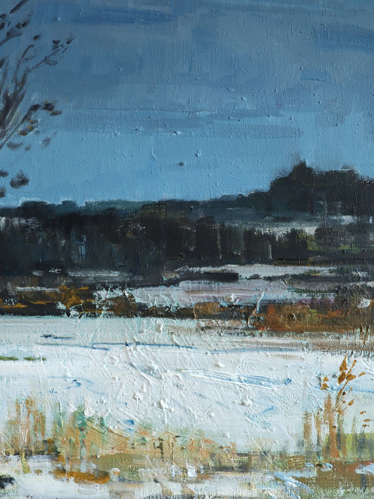 photo for sale Winter Light  Oil Painting, Mid 20th Century