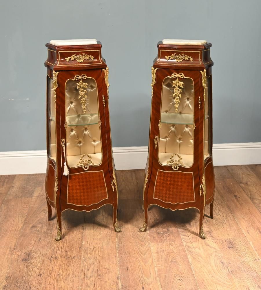 Pair French Display Cabinets Vitrines Louis XV Reviva