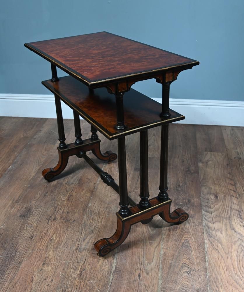Victorian Dumb Waiter Bookshelf Amboyna 1880 photo for sale