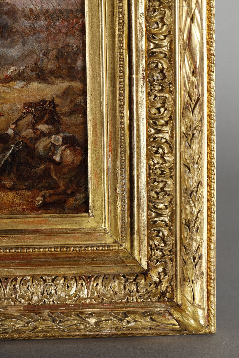Painting Depicting French Cuirassiers At Waterloo, Signed Eugène Charpentier photo 4200.0