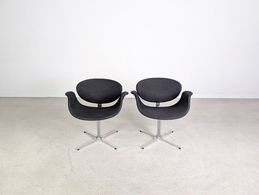 Set Of 2 Little Tulip Armchairs Artifort Pierre Paulin 1970 Black photo furniture
