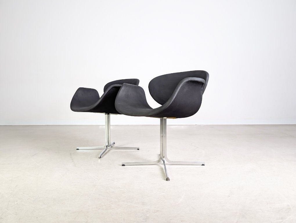 Set Of 2 Little Tulip Armchairs Artifort Pierre Paulin 1970 Black photo 1090.0