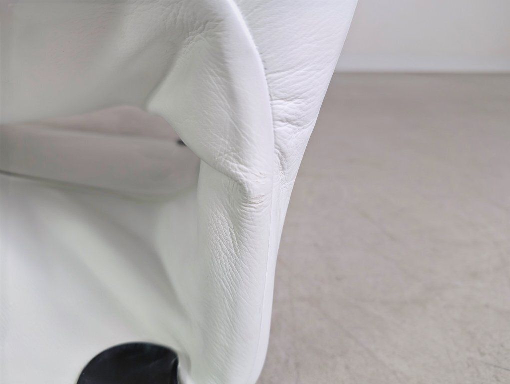 Original Cassina Wink Chair Toshiyuki Kita Leather White Design photo vintage