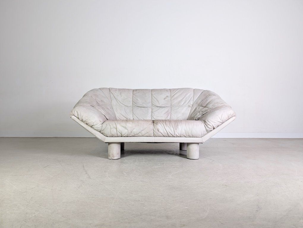 Vintage Sofa Couch Dupe Burkhardt Vogtherr Leather Two Seater photo for sale
