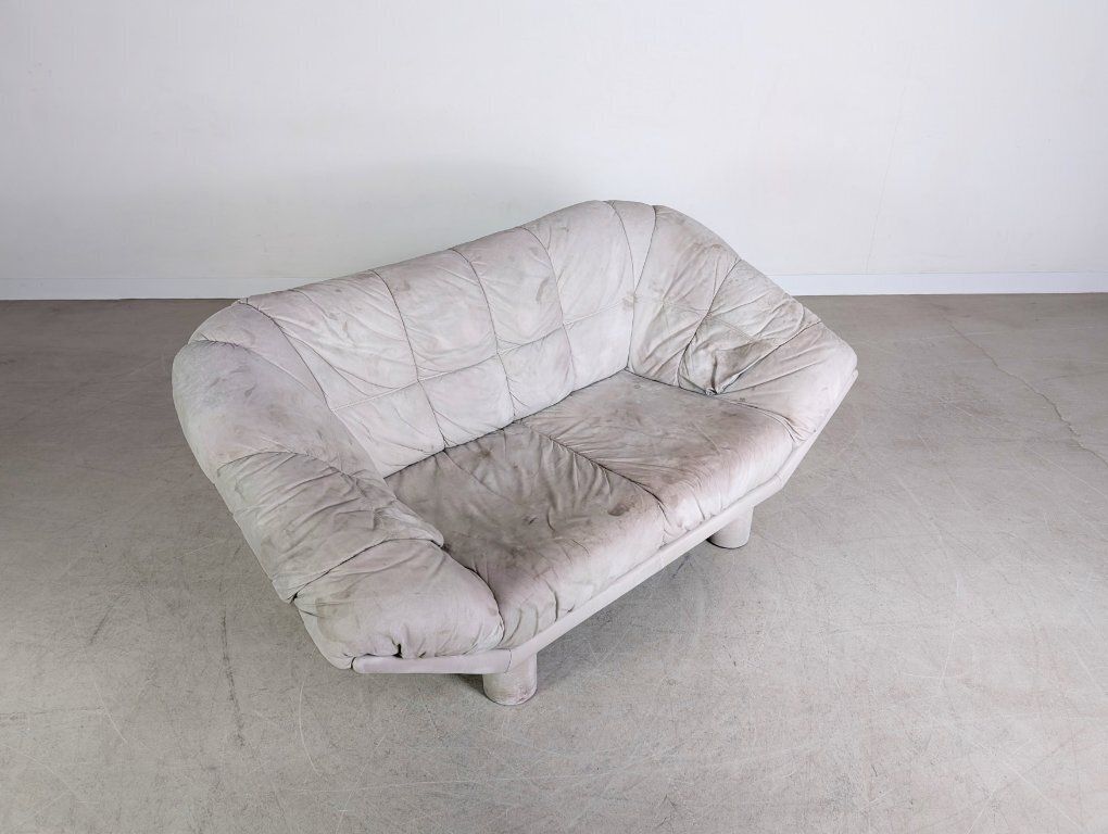 Vintage Sofa Couch Dupe Burkhardt Vogtherr Leather Two Seater photo buy