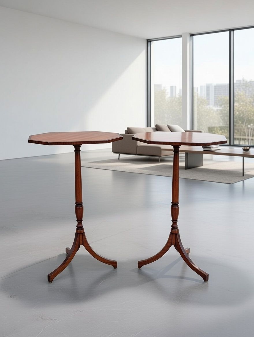 Pair Of Satinwood And Rosewood Banded Tables