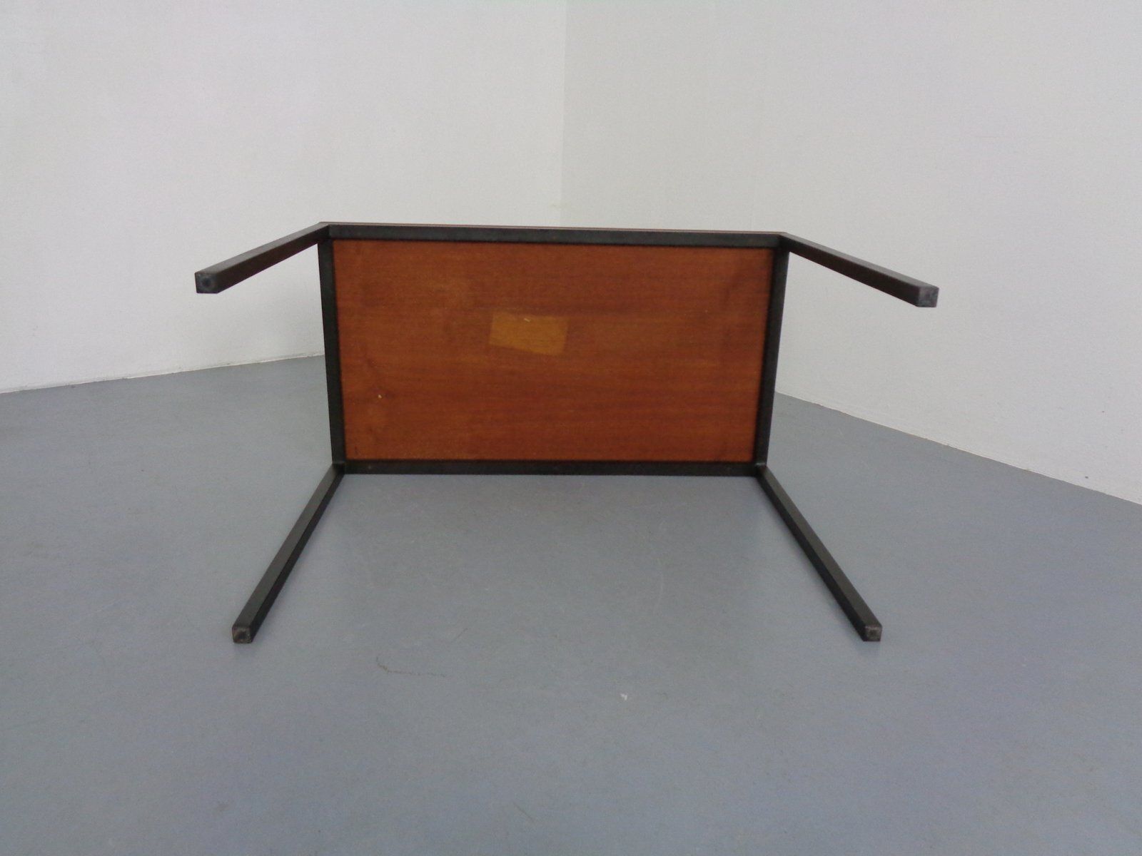 437.0 Vintage Teak And Steel Desk Denmark 1960s photo