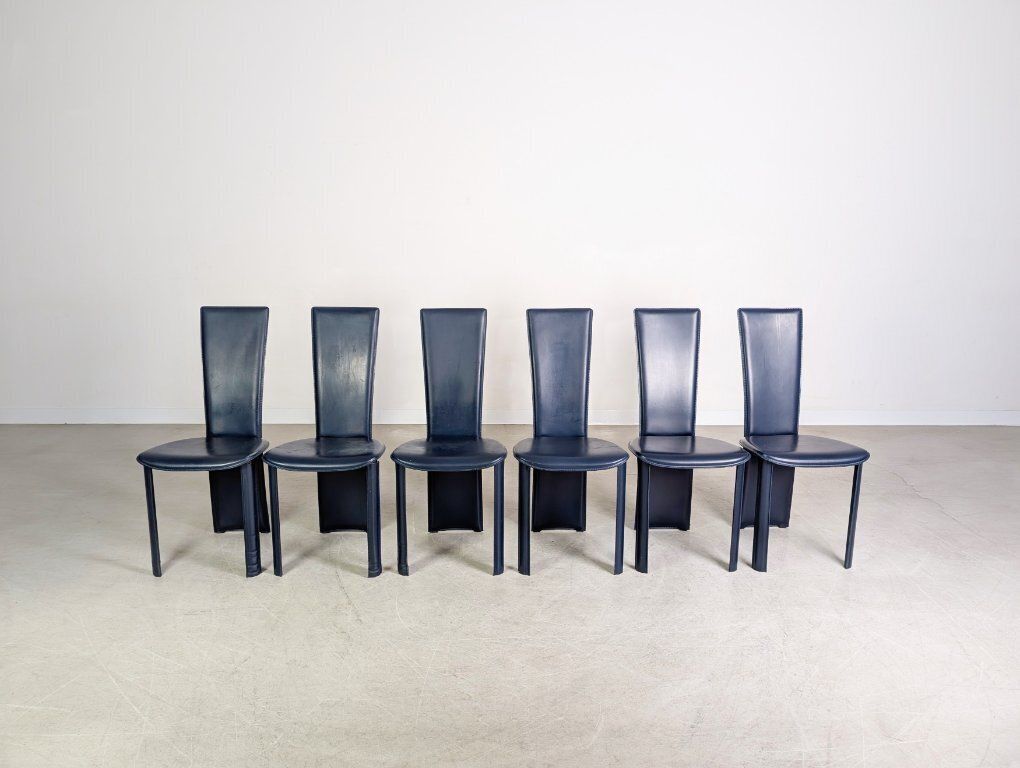 Original Set Of 6 Frag Psyra Chairs, Italian Design, Handmade 1980s photo furniture
