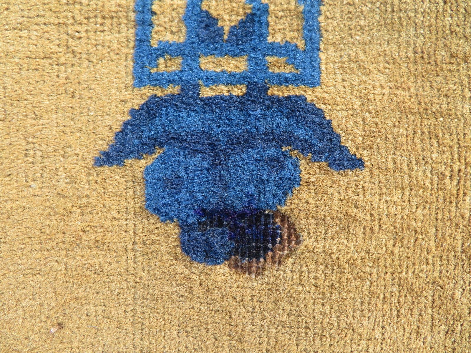 Antique Chinese Ningxia Mat Rug. 104cm X 110cm. photo vinterior